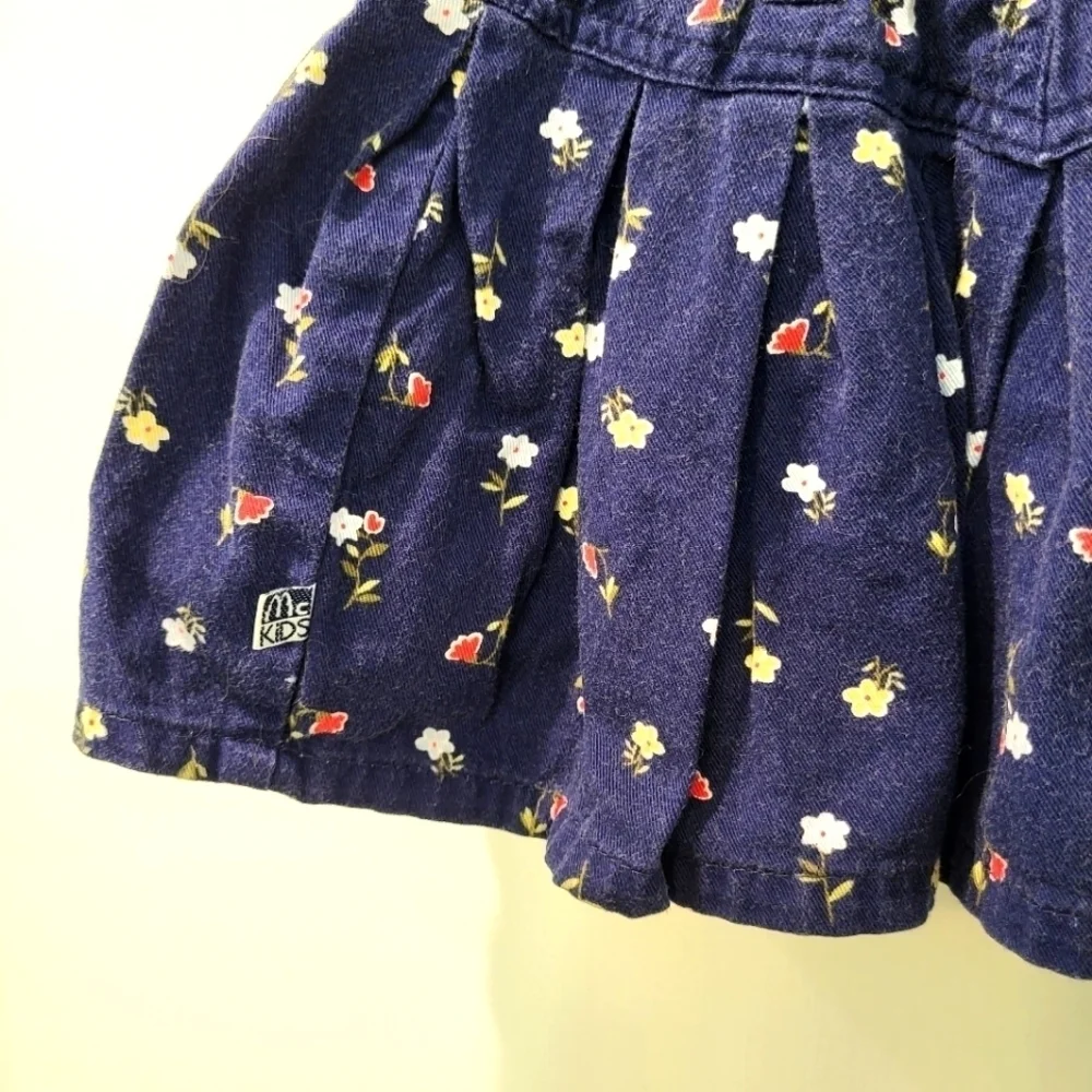 Vintage McKids Skirt‎ Toddler Girl 18 Months Floral Buttons 90s